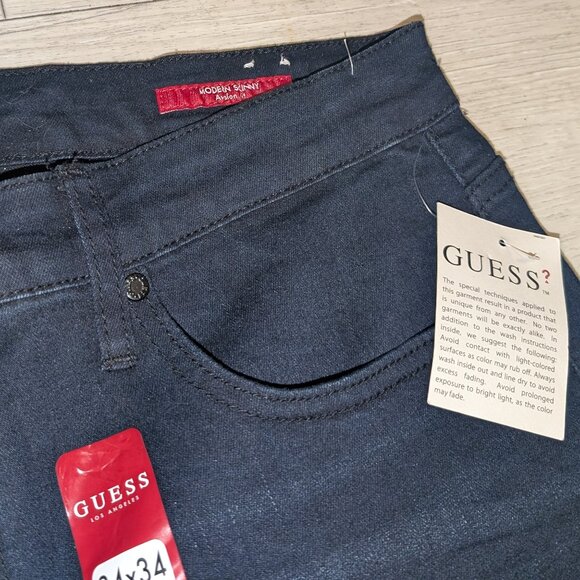 NWT Mens GUESS Mid Rise Modern Skinny Black Jeans Size 34 x 34 - Picture 3 of 8